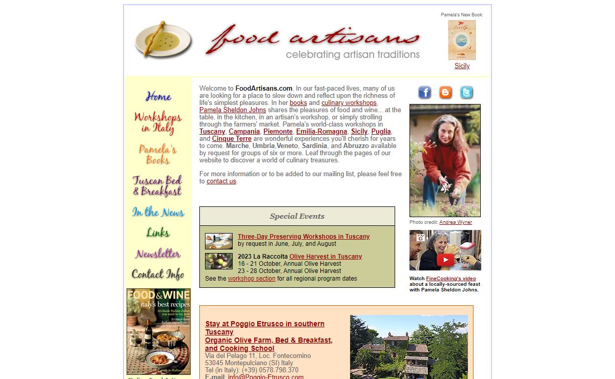 FoodArtisans.com :: Culinary workshops in Italy and Cookbooks by Pamela Sheldon Johns