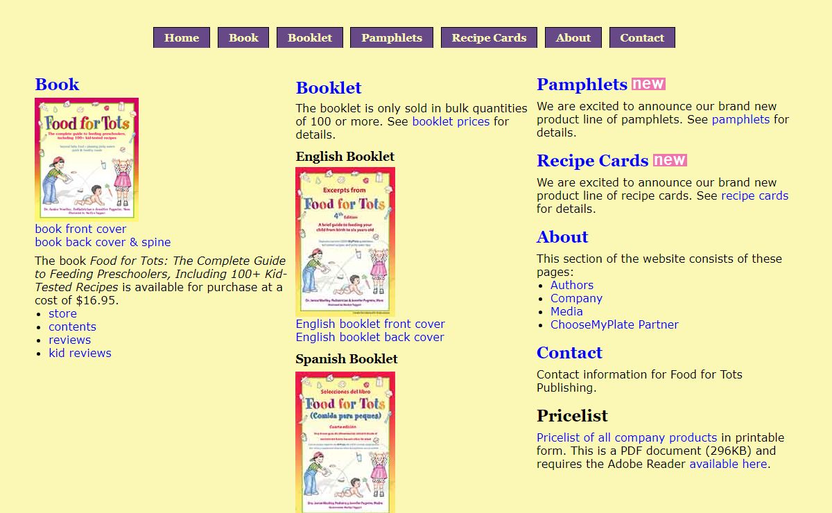 Food for Tots: Home Page