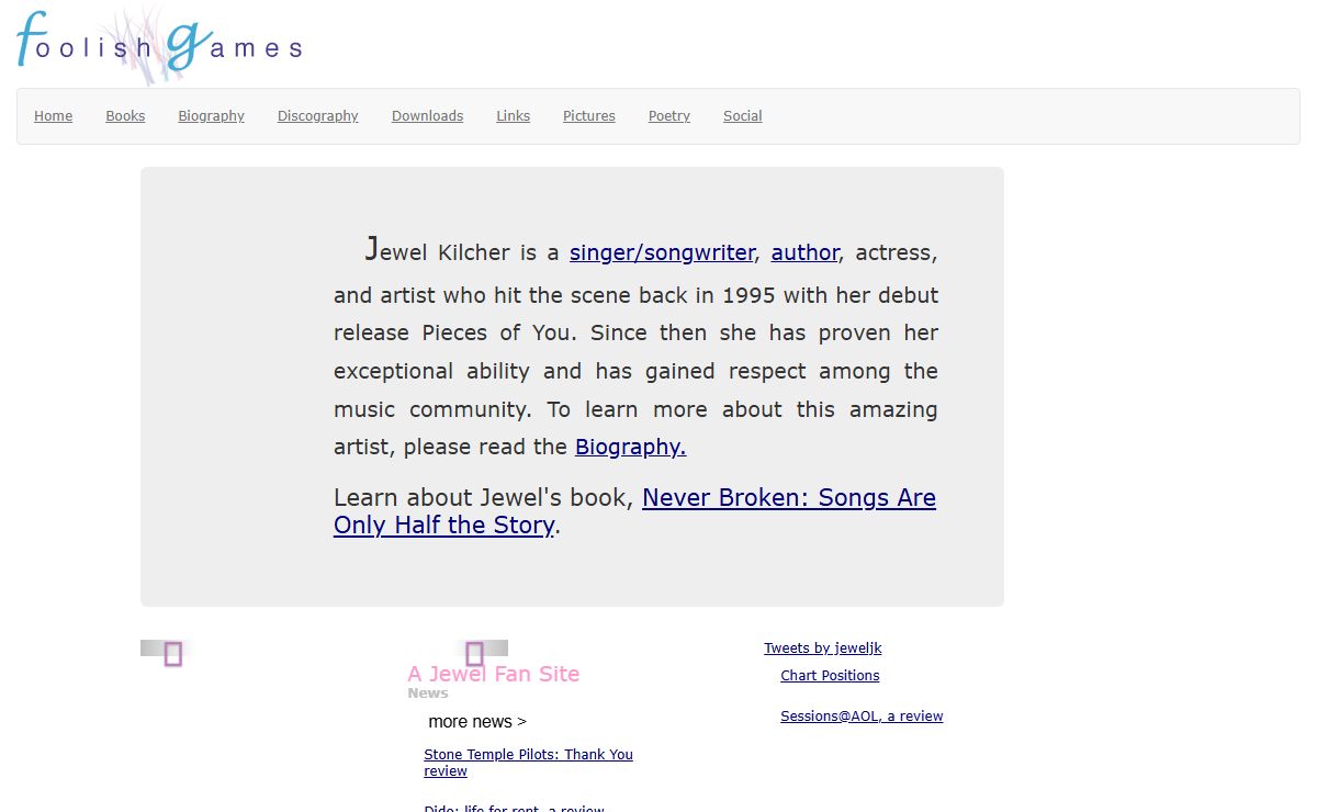 Foolish Games : A Jewel Fan Site