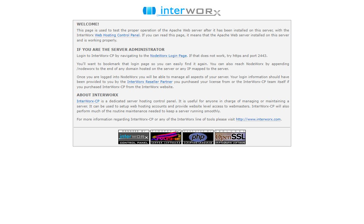 Test Page for the Apache HTTP Server & InterWorx-CP