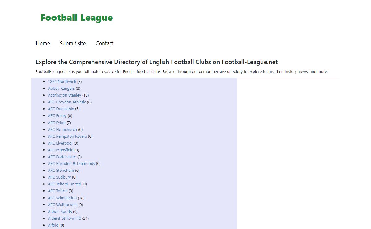 Football-League.net: Premier Directory of English Football Clubs