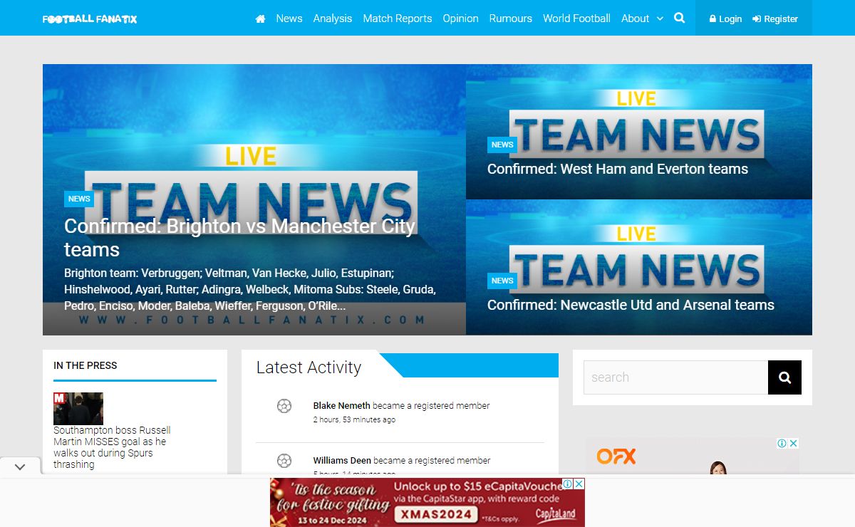 Football News, Rumours, Transfers — Football Fanatix