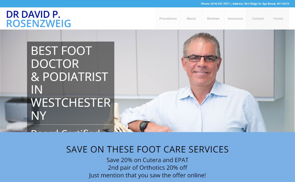 Best Podiatrist in Westchester NY | Board Certified Foot Doctor - Dr. Rosenzweig