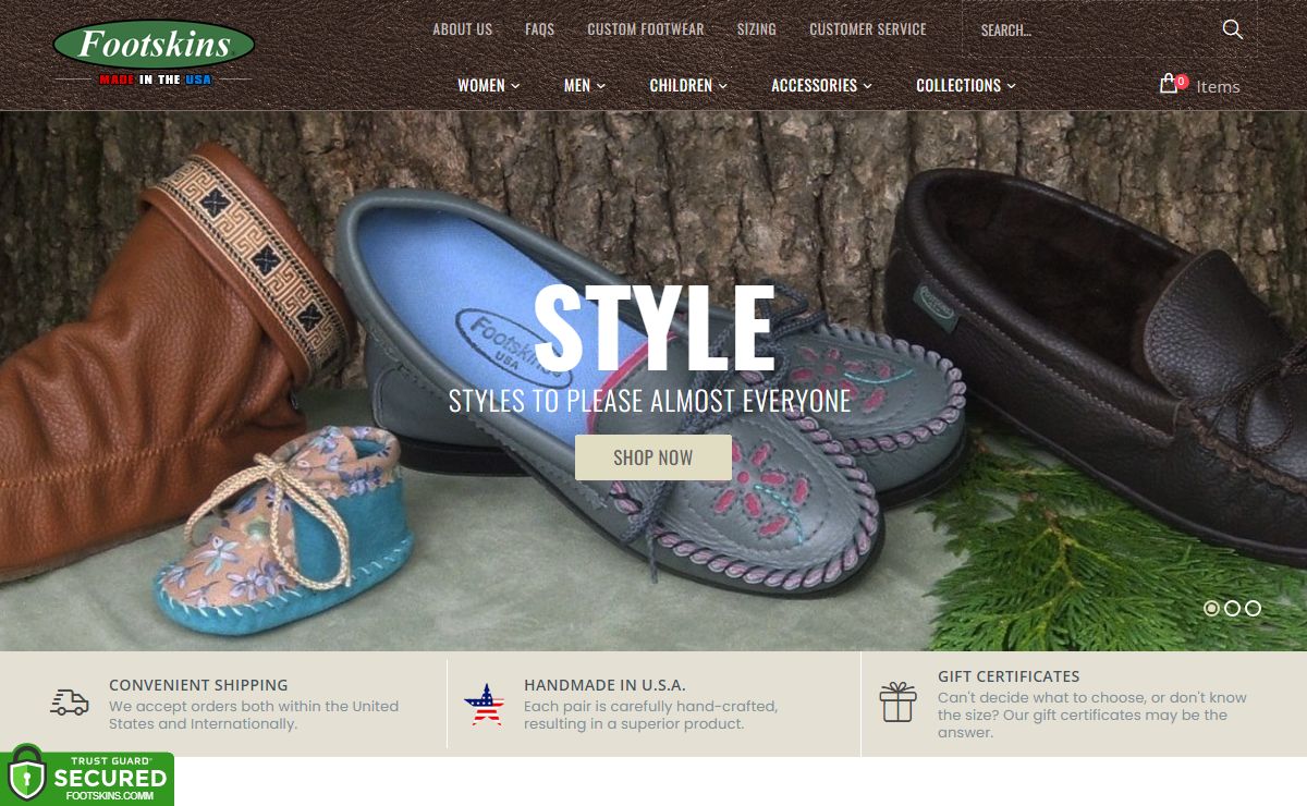 Leather & Deerskin Moccasins Made In USA - Footskins
