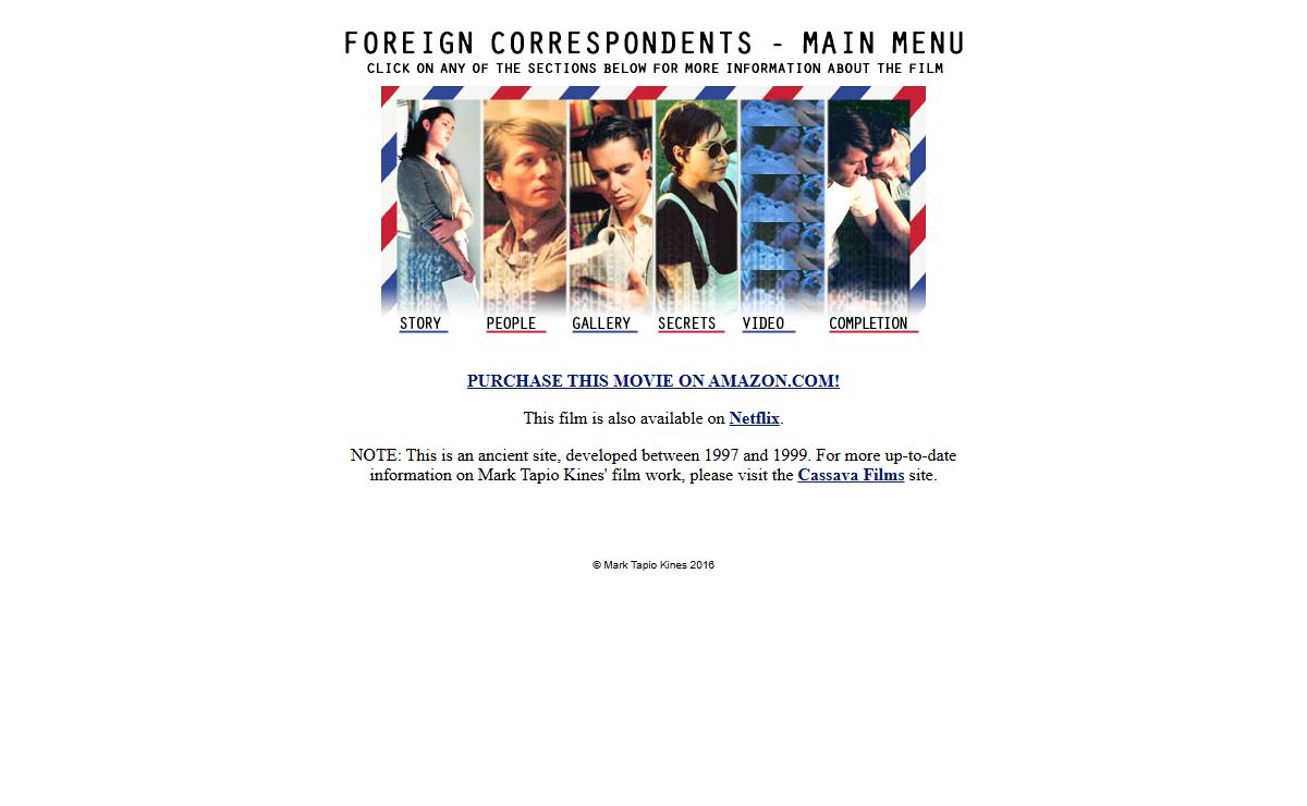Foreign Correspondents - Main Menu