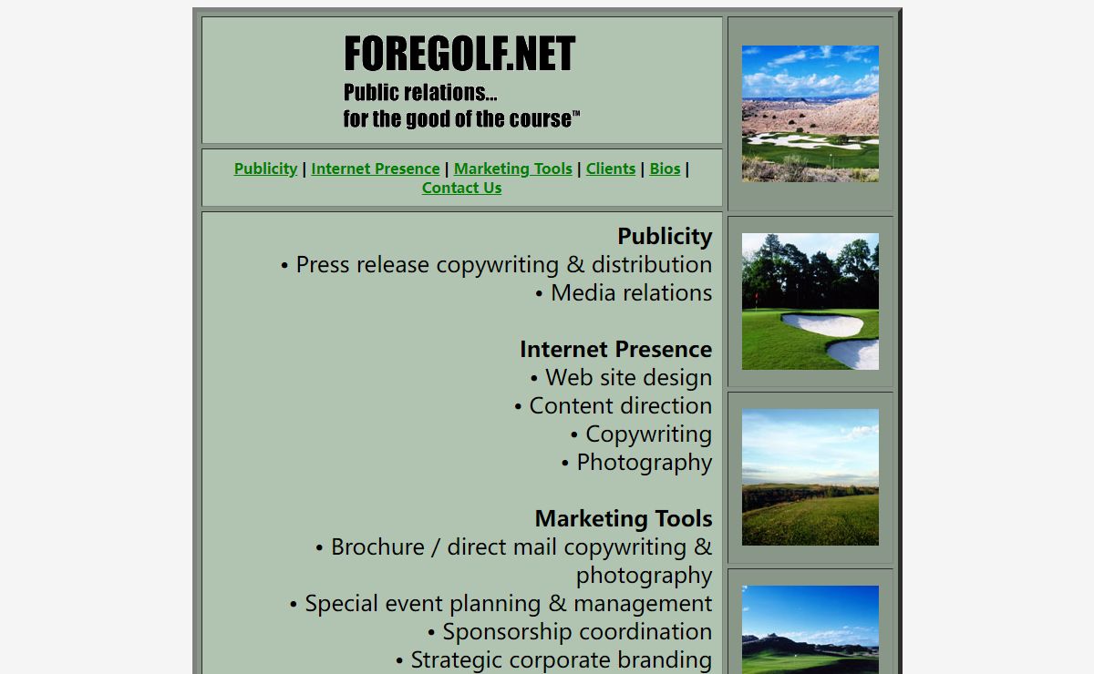Foregolf.net - Public Relations ..... For the good of the course.