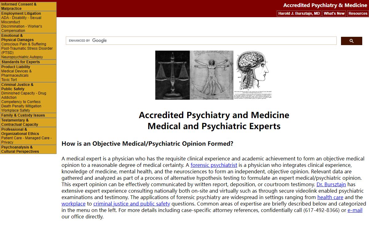 Accredited Psychiatry & Medicine | Harold J. Bursztajn, MD, Forensic Psychiatrist | Harvard Alumni & Faculty