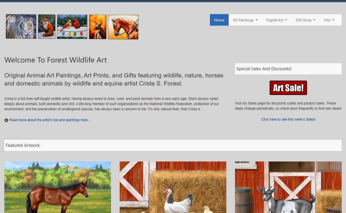 Forest Wildlife Art - Home Page