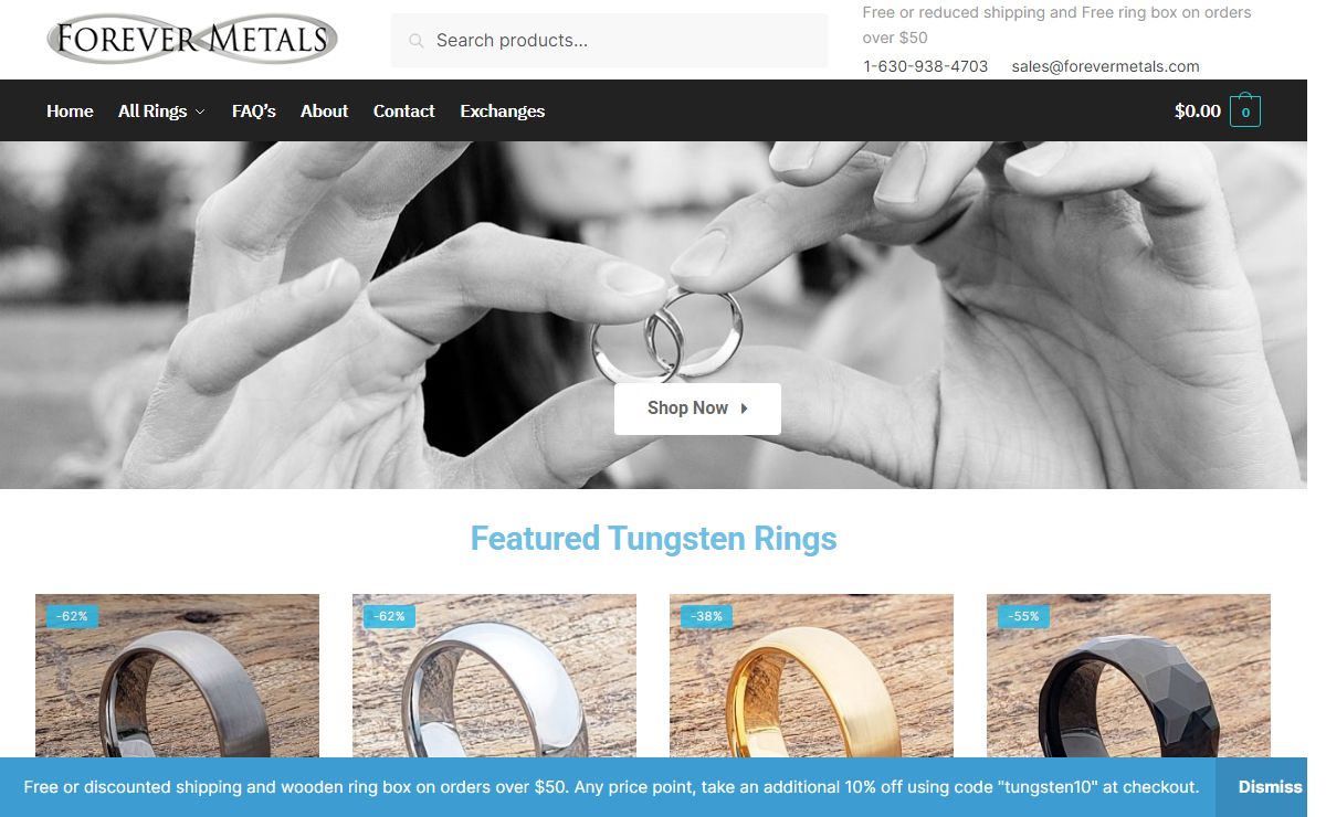 Tungsten Wedding Rings & Bands for Men and Women