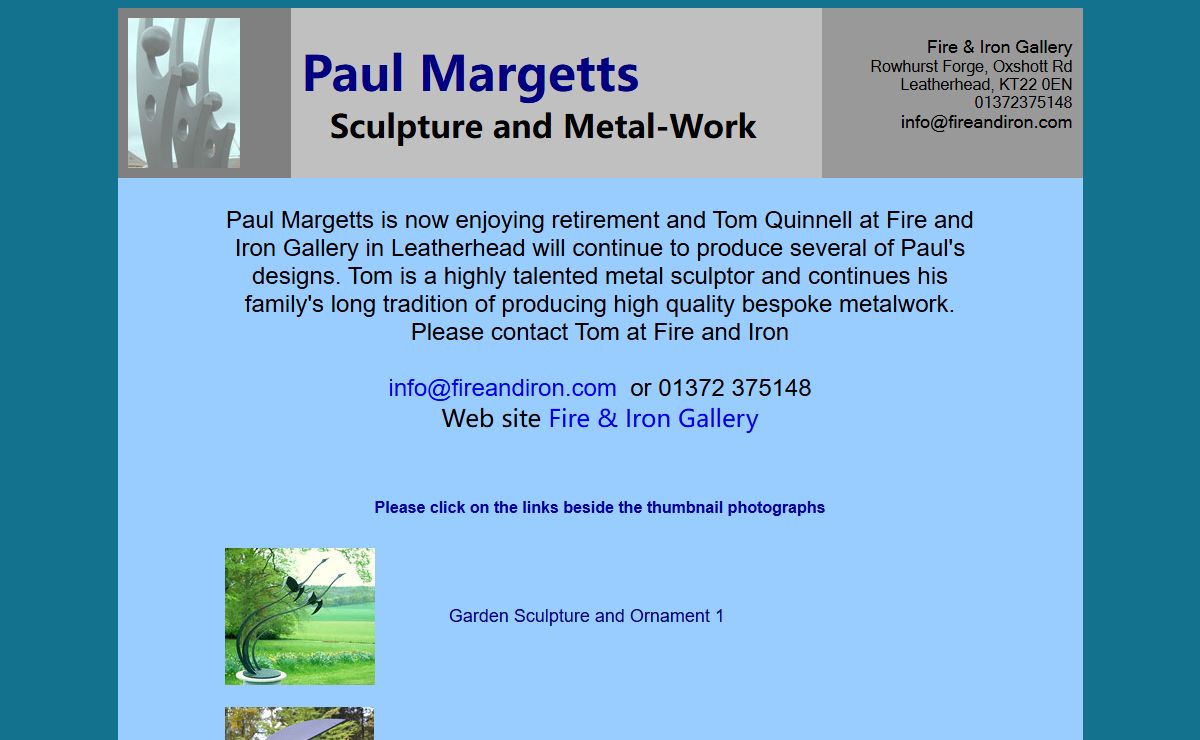 Exciting sculpture and metal-work by Paul Margetts