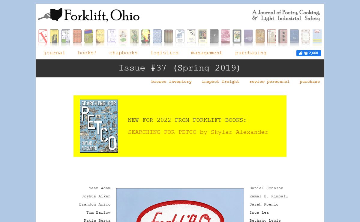 Forklift, Ohio - Issue #37 (Spring 2019)