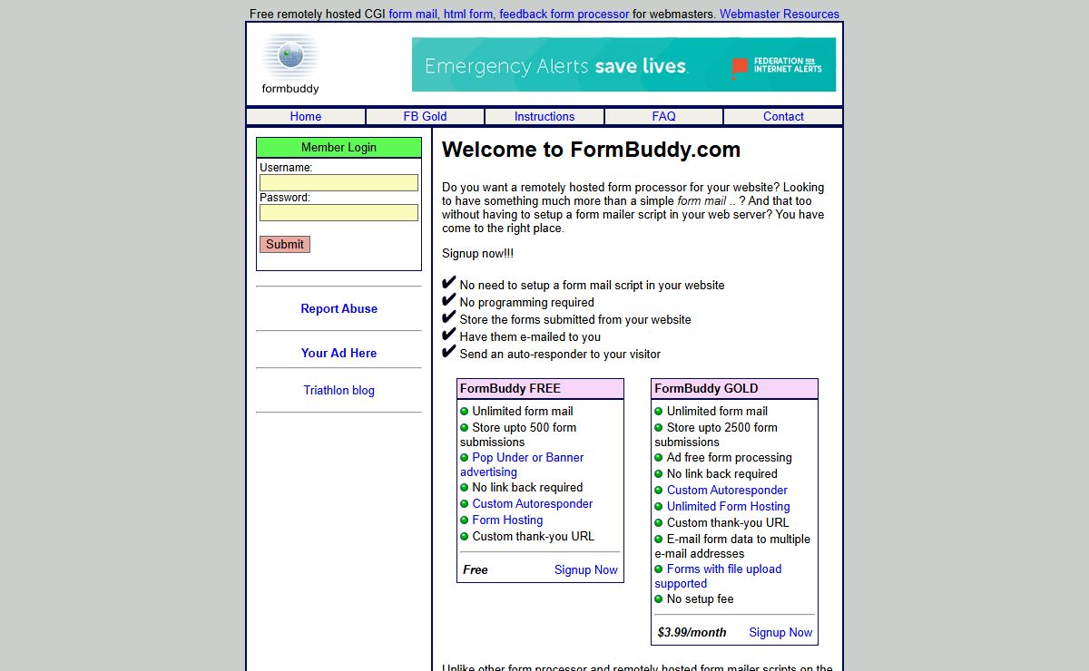 FormBuddy.com - Free remotely hosted CGI form mail, form processor and auto responder