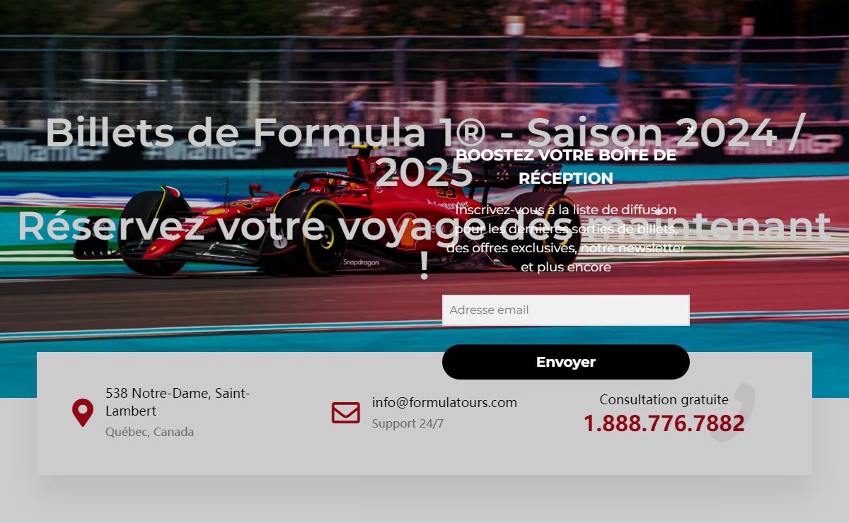 Billets F1 - Forfaits Grand Prix de Formule 1 | Formula Tours
