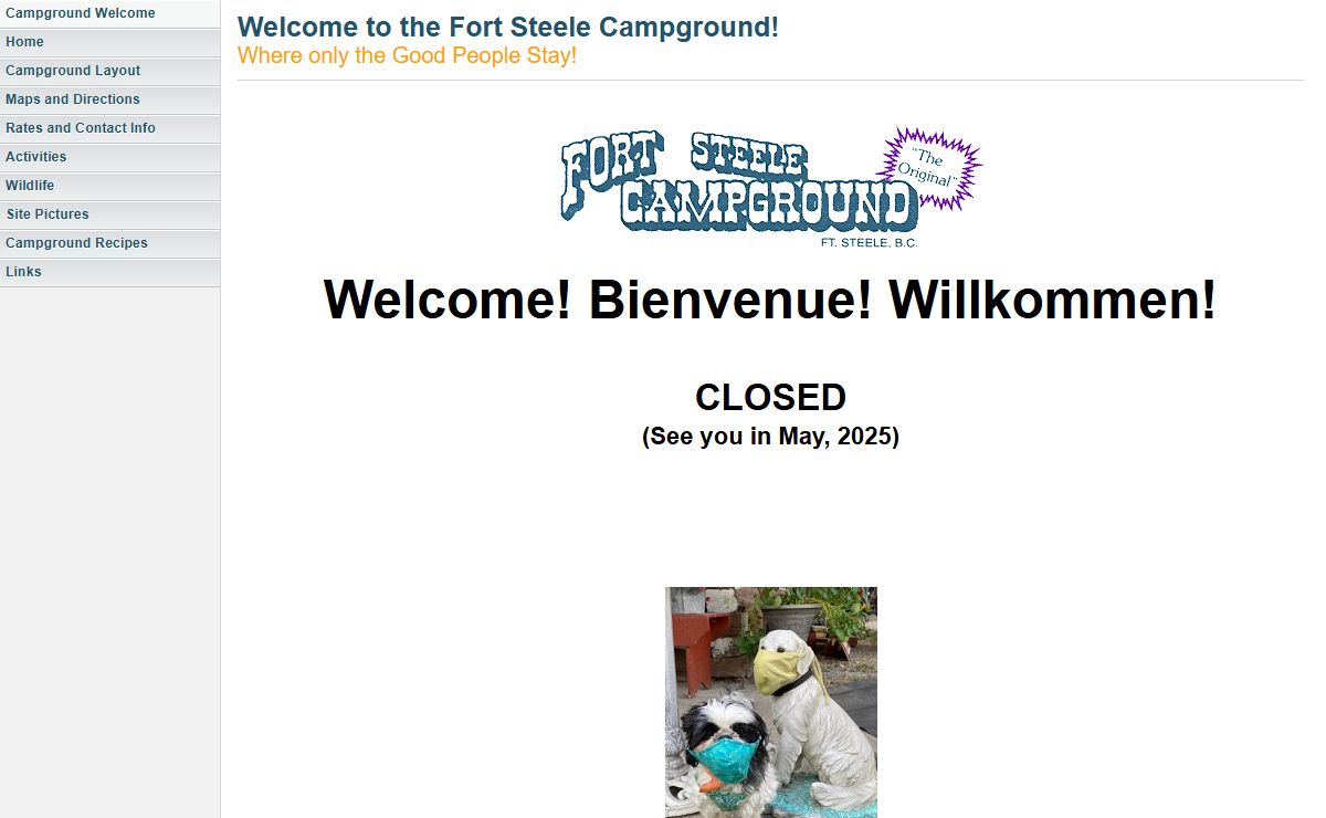 Campground Welcome | Welcome to the Fort Steele Campground!