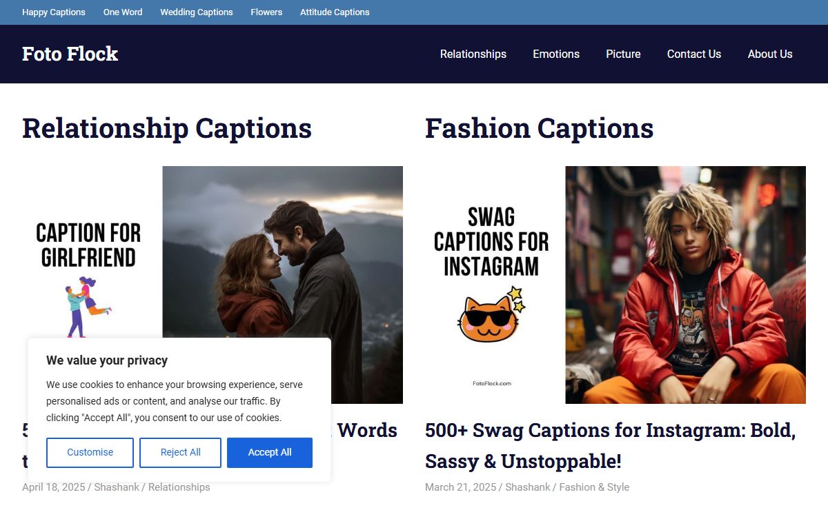 Foto Flock - Crafting Captivating Captions for Your Instagram Images