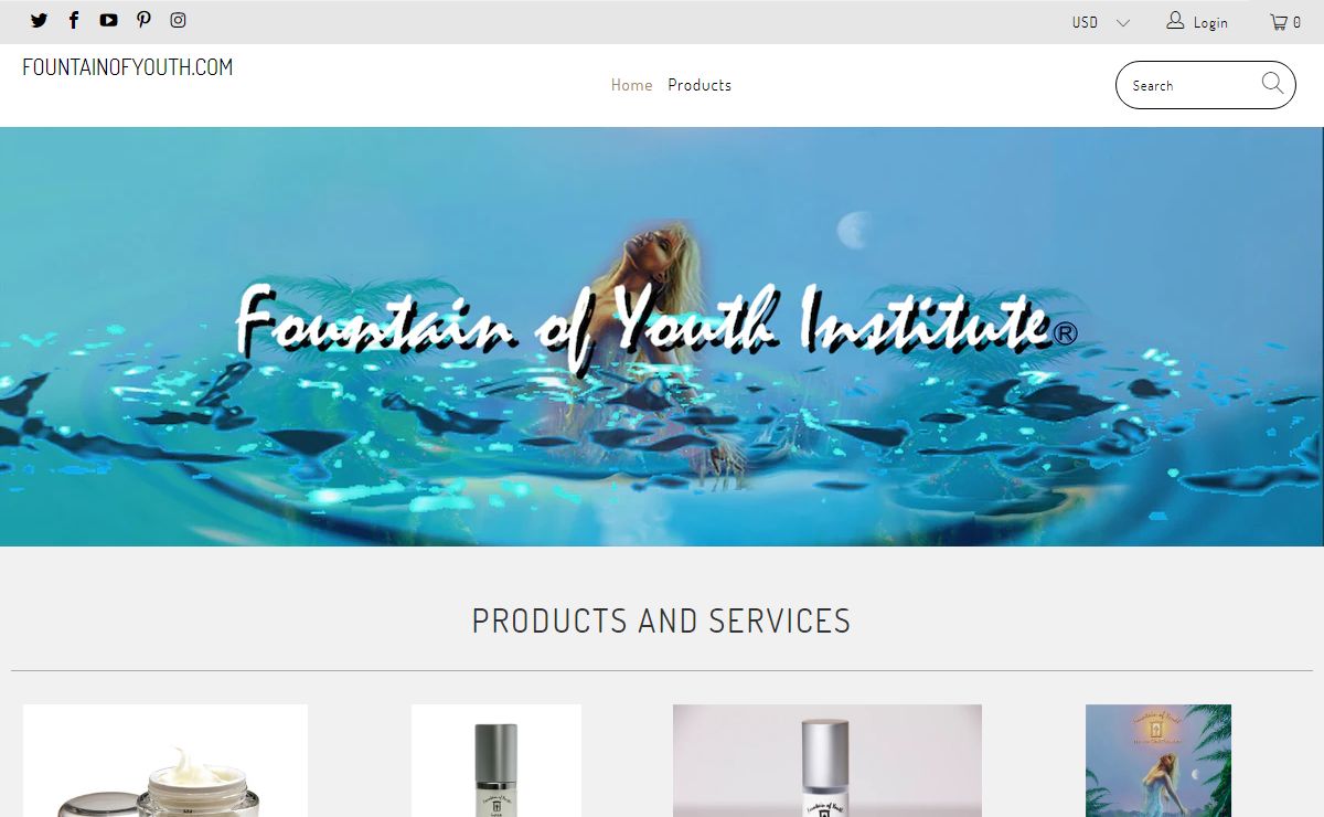 Fountain of Youth Institute® Products and Services