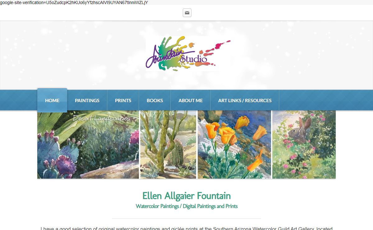 Fountain Studio - Watercolor Paintings, Digital Paintings, Art Books, Art Cards and Giclees - Watercolor Paintings, Digital Paintings and Prints for sale by Tucson artist, Ellen Allgaier Fountain