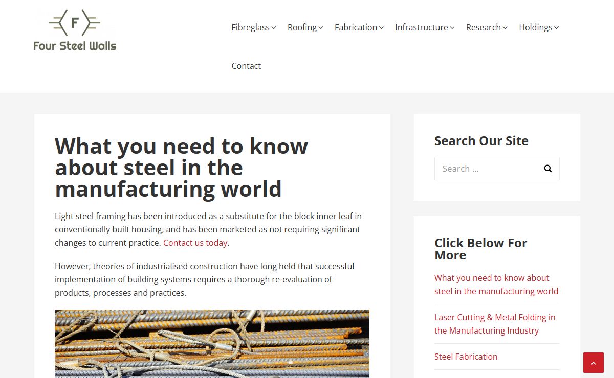 Four Steel Walls - Experts at Steel Fabrication
