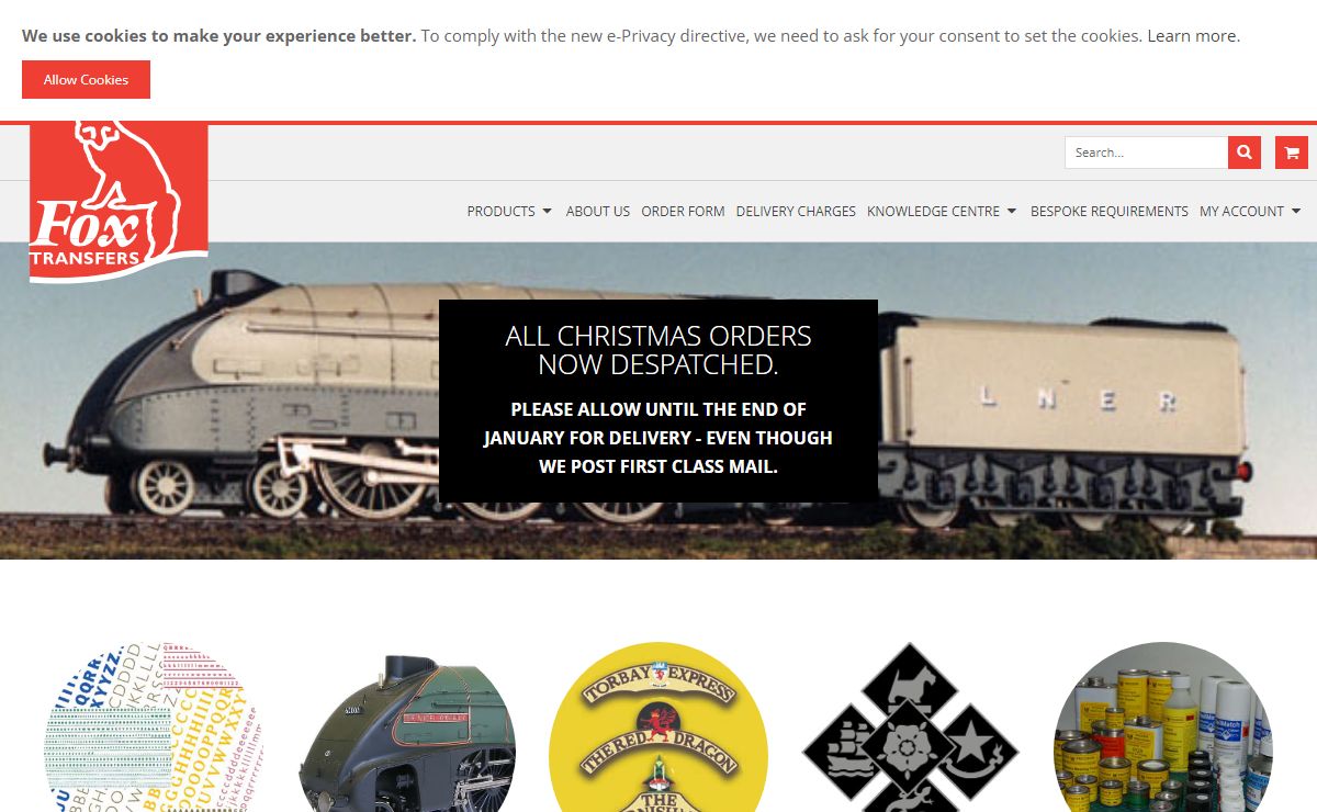 Fox Transfers specialise in model railway vinyl stickers and transfers