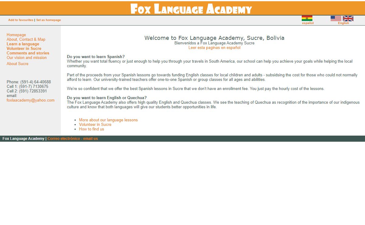 Fox Language Academy Sucre | Spanish Language School | Learn Spanish in Sucre Bolivia | Learn español en Sucre |