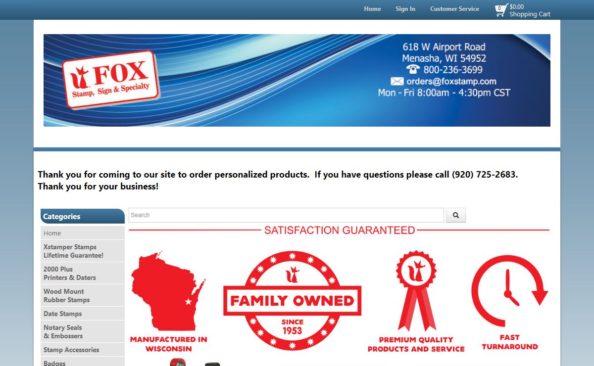 Fox Custom Stamps: Address Stamps: Signature Stamps: Date Stamps: Notary Stamps: Embossers