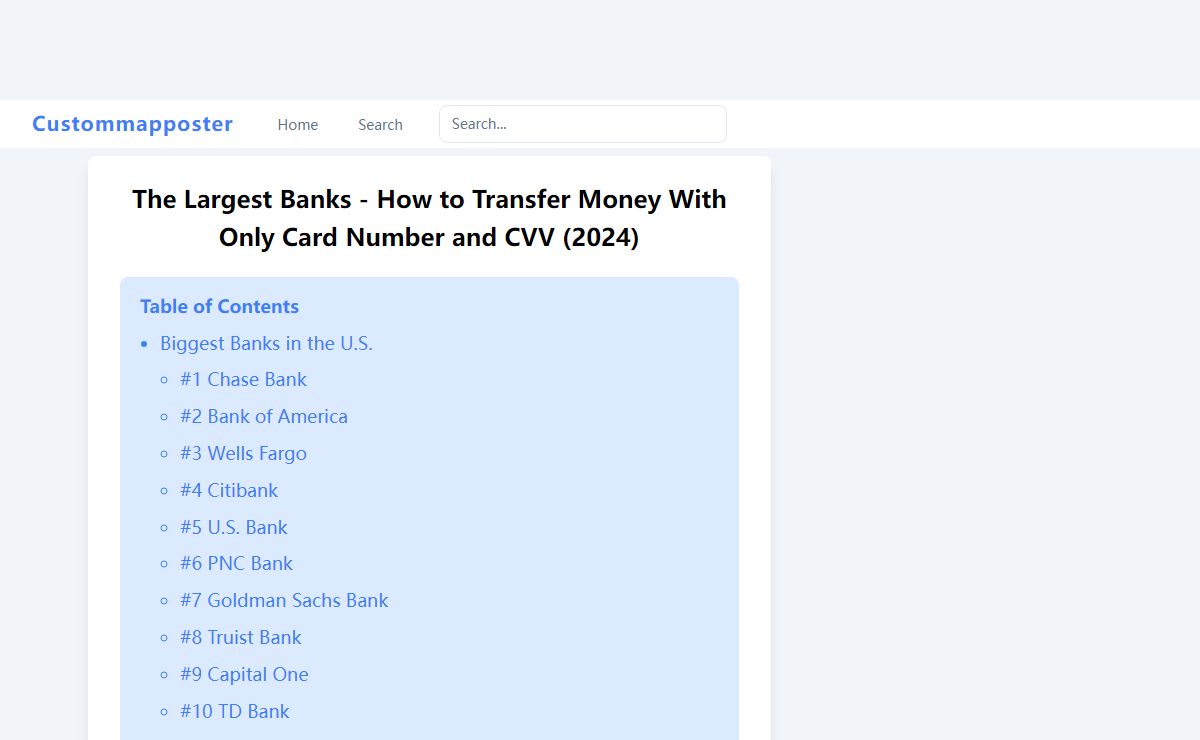 The Largest Banks - ​​How to Transfer Money With Only Card Number and CVV (2024)