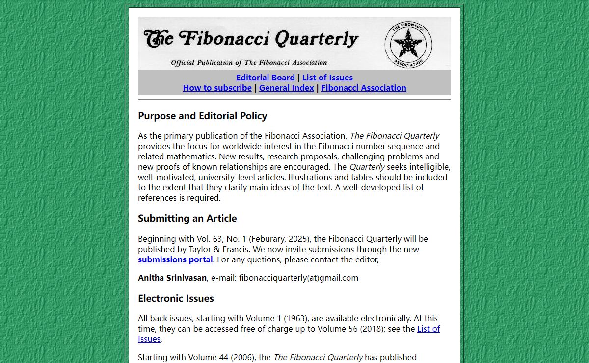 The Fibonacci Quarterly