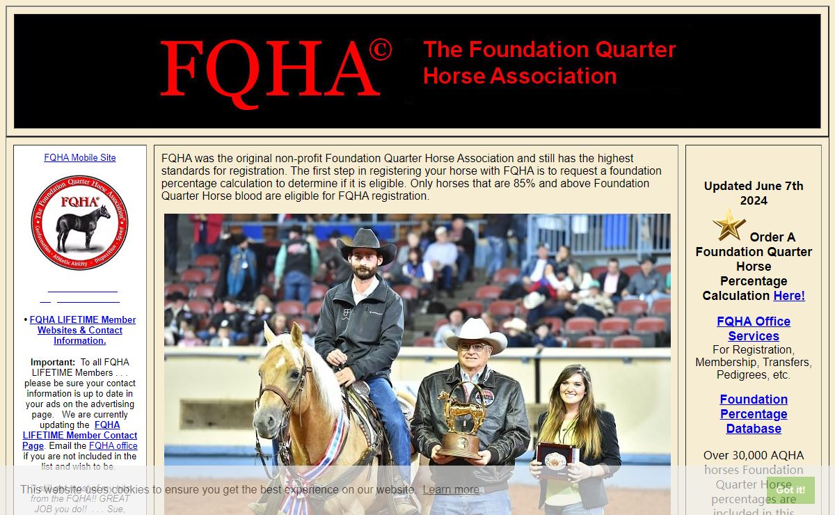 FQHA ©  Foundation Quarter Horse Association © The Original Non-Profit Foundation Quarter Horse Association
