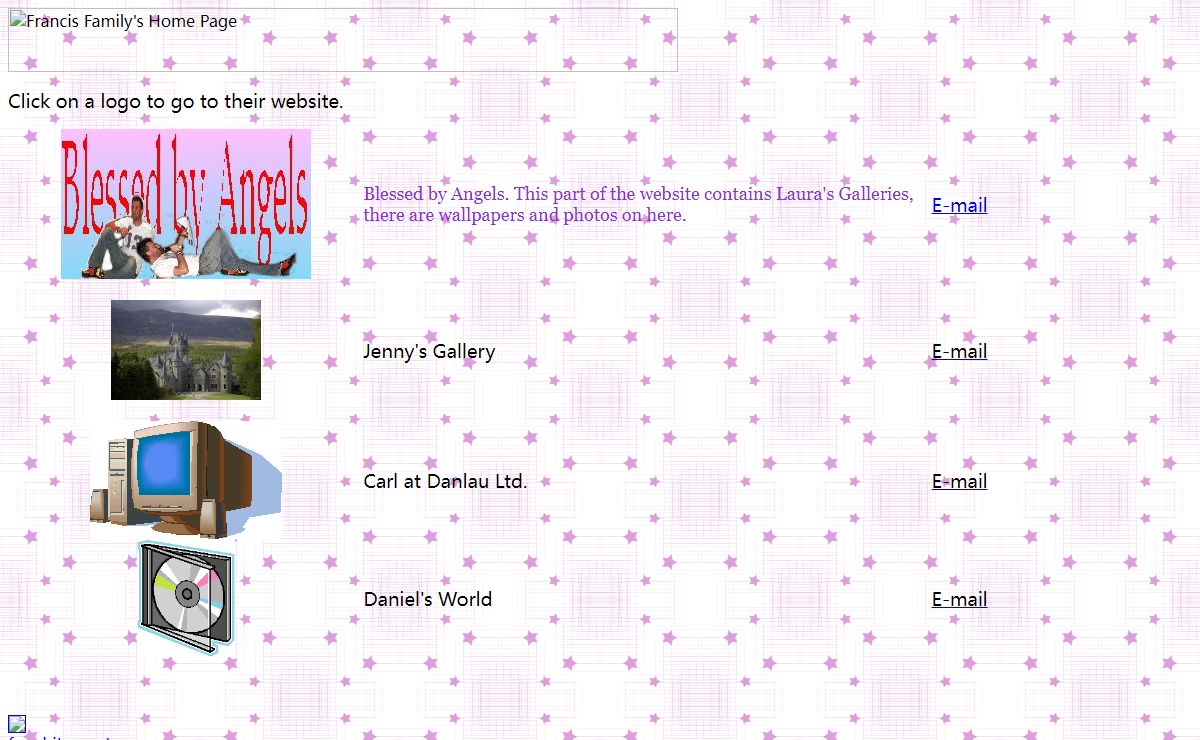 Francis family home page from Warkwickshire England
