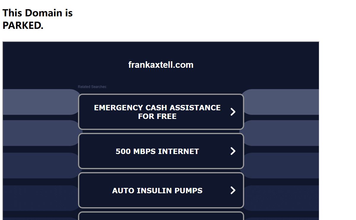 Welcome frankaxtell.com
