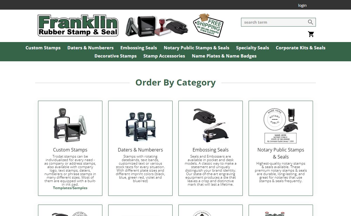Franklin Rubber Stamp and Seal