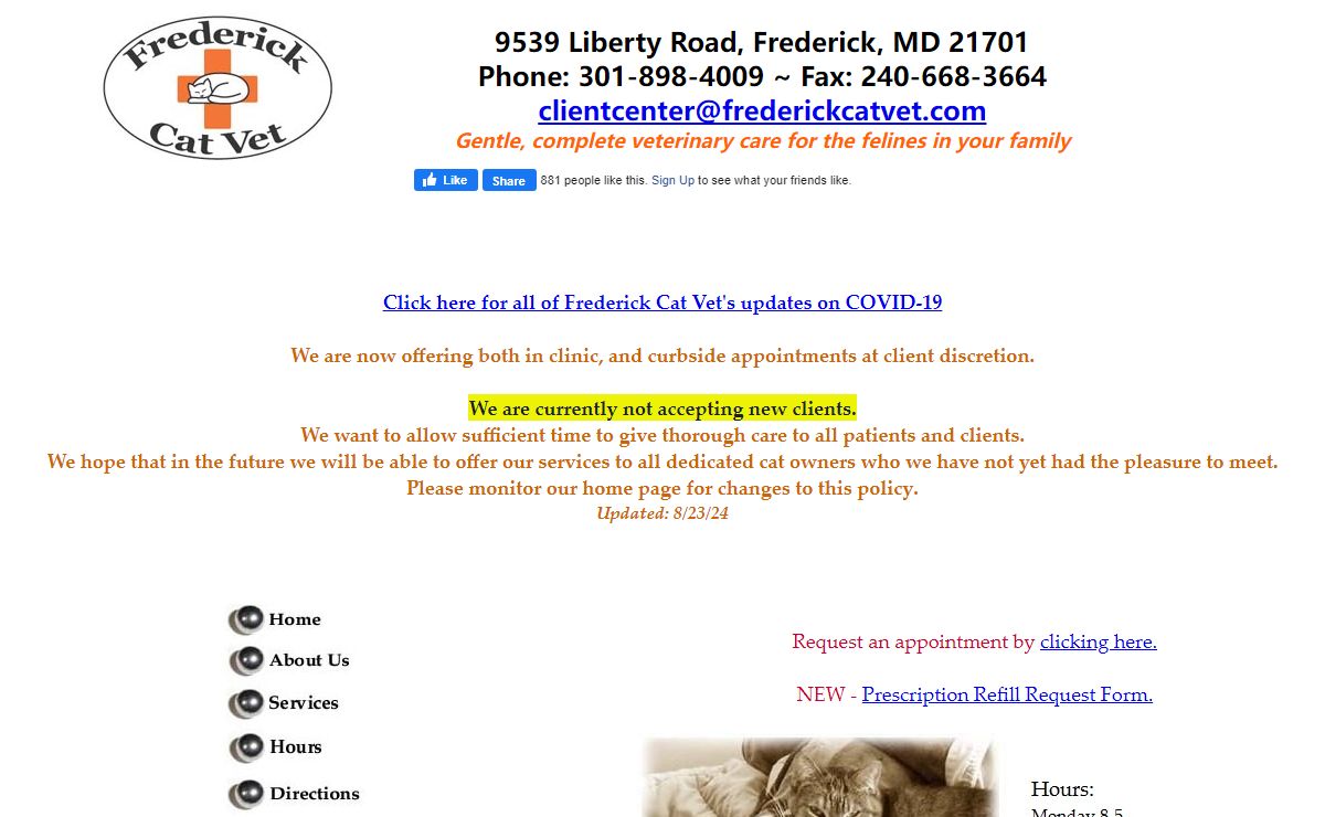 Frederick Cat Vet, Feline-Exclusive Veterinarian, Frederick, Maryland