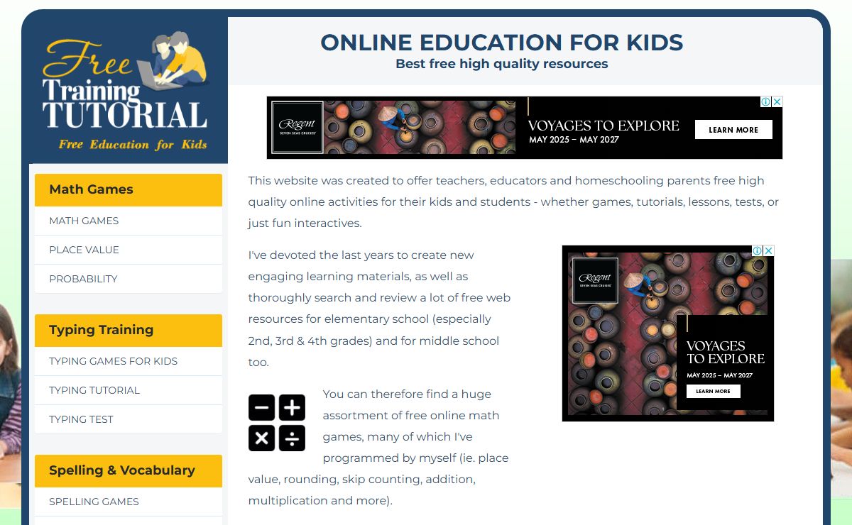 Fun Online Educational Games for kids - Math, Typing, Crosswords