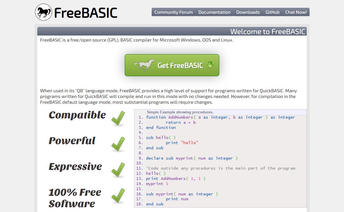 FreeBASIC Language | Home