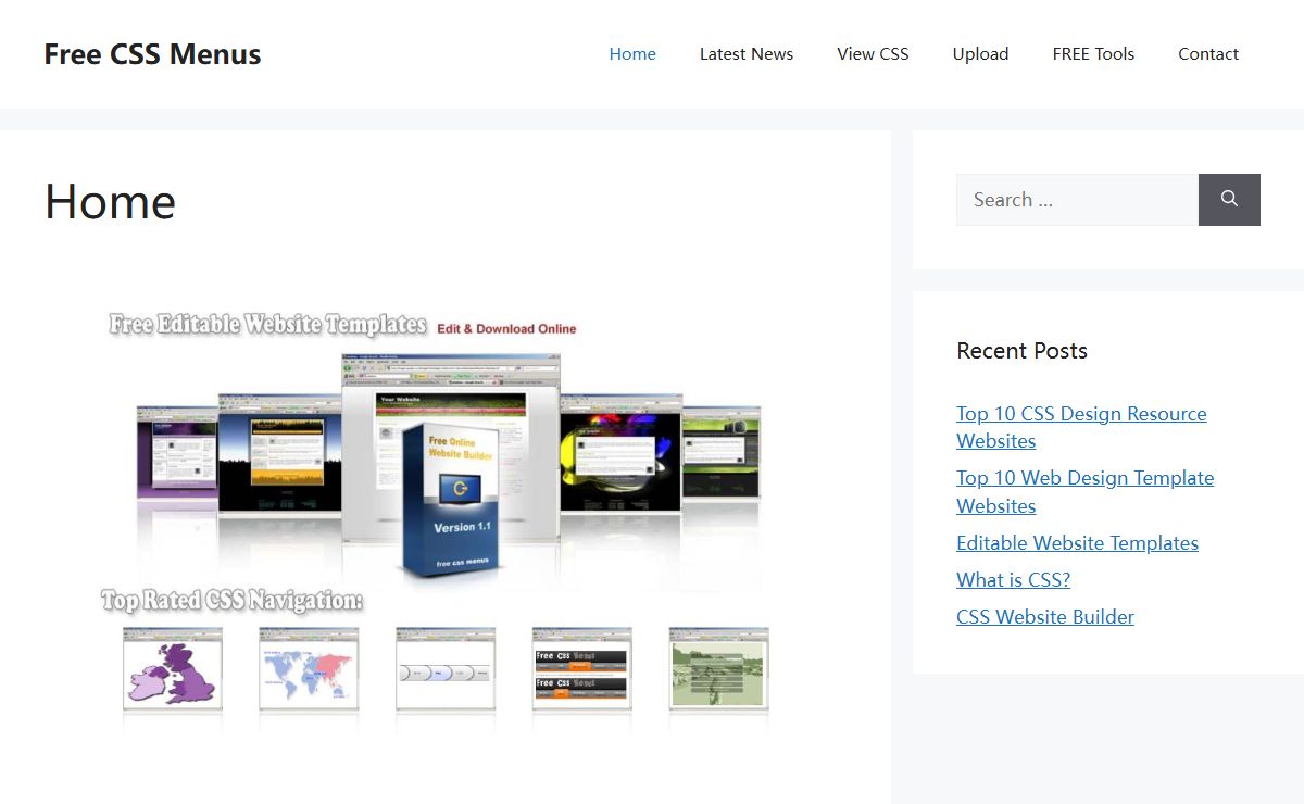 Free CSS Menus