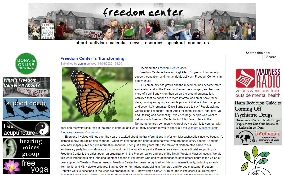 Freedom Center | Support and Activism Community for People Labeled with "Mental Disorders"