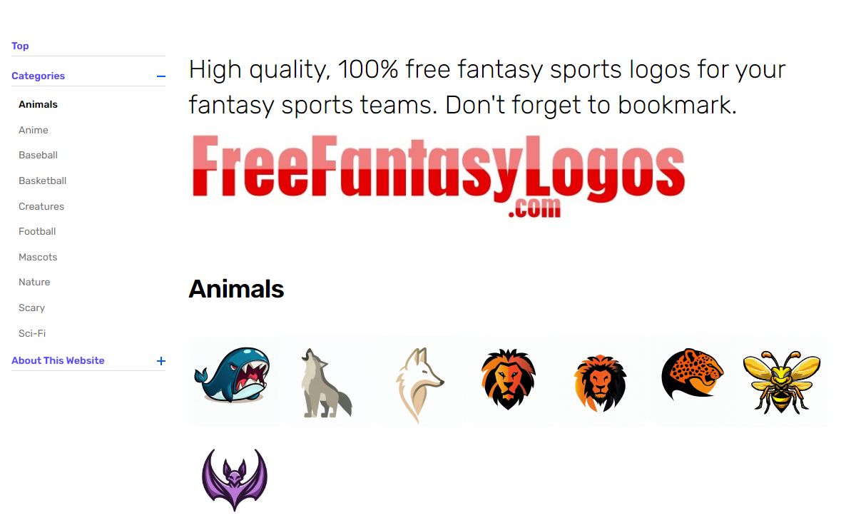 FreeFantasyLogos.com - Free fantasy sports logos.