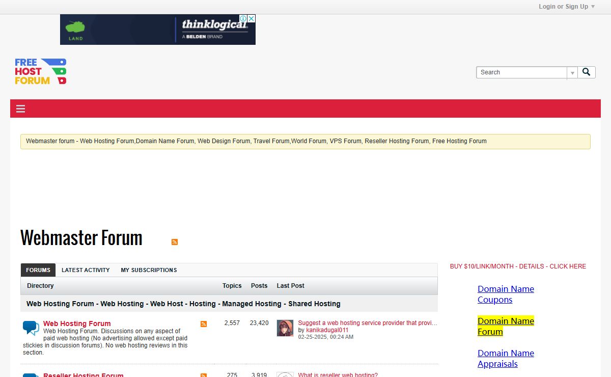 Webmaster Forum - Web Hosting Forum, Domain Name Forum
