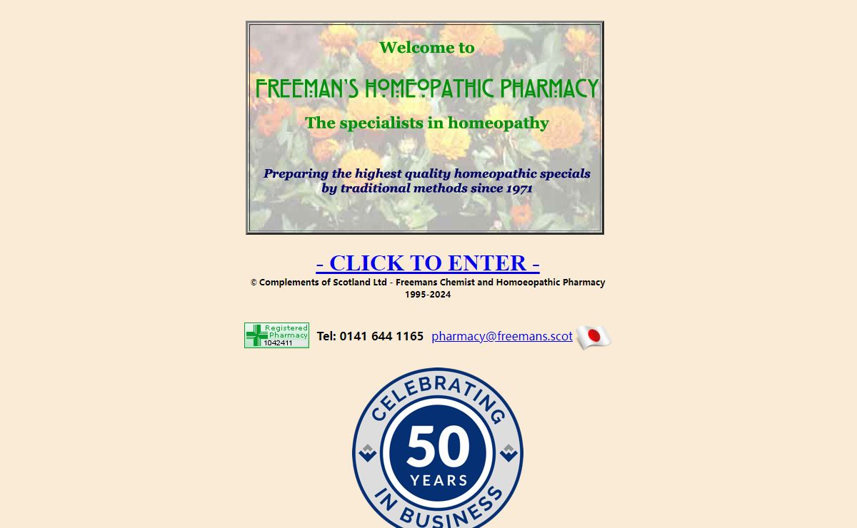 Freemans Homeopathic Pharmacy - The specialists in homeopathy