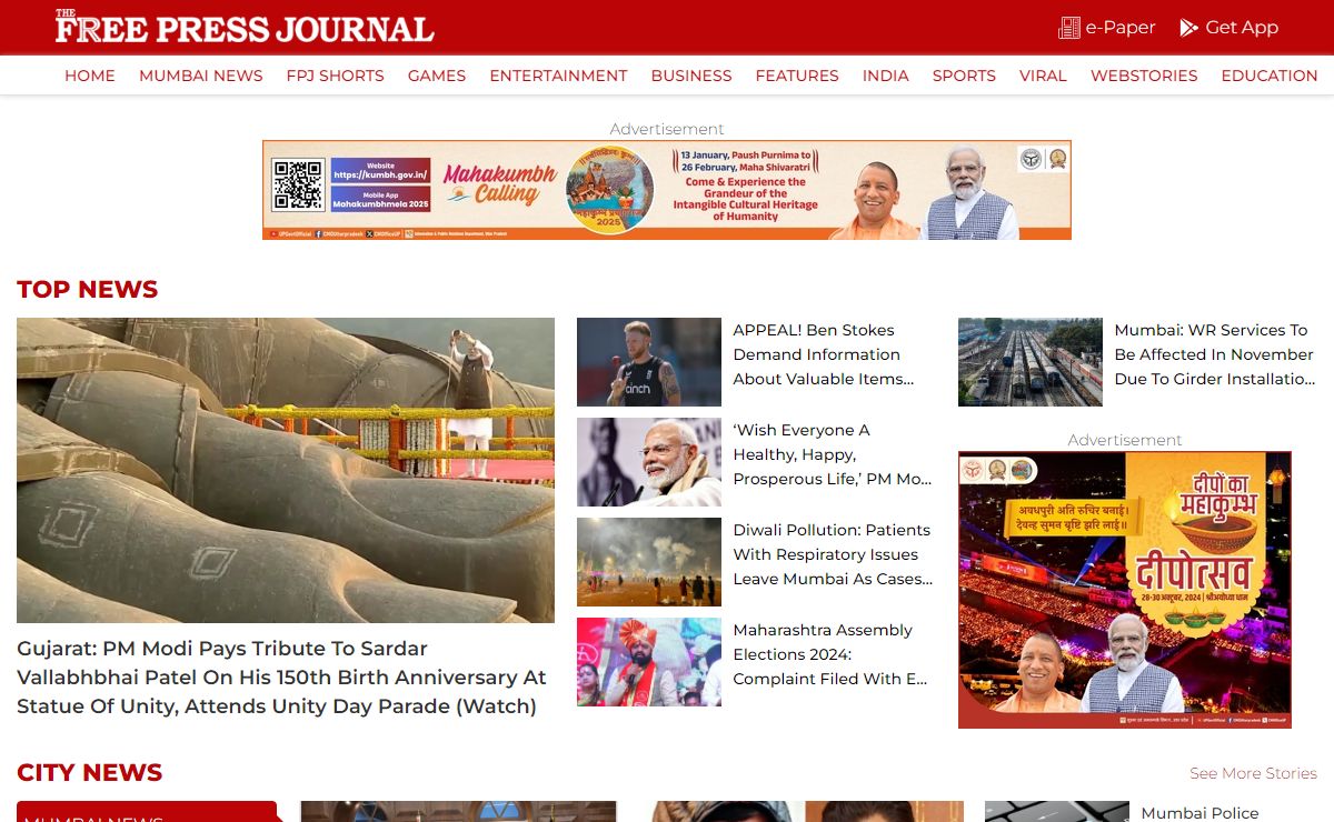 Latest News, Breaking News, Today Headlines, India News, Mumbai News | Free Press Journal
