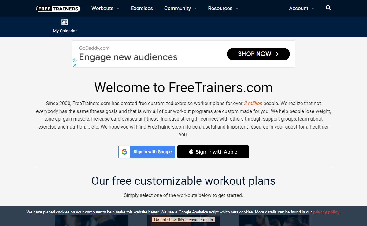 Free Workout Plans - Custom exercise routines by FreeTrainers.com