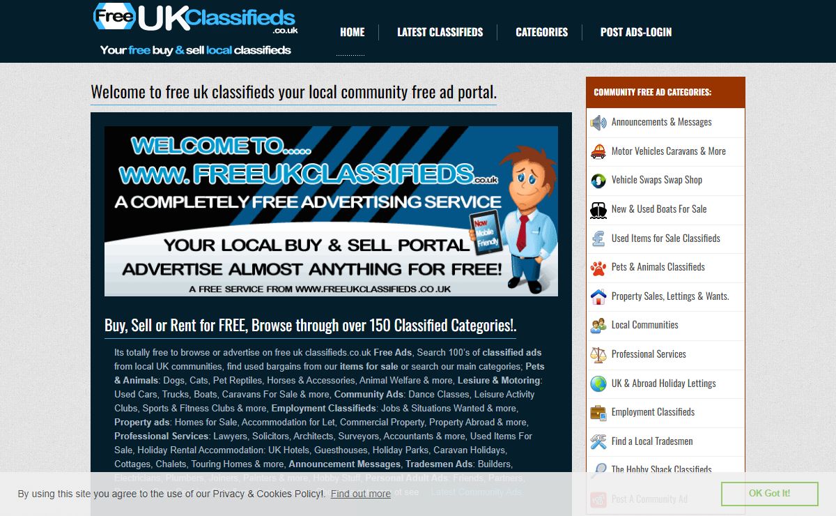 Free Uk Classifieds A Local Sell & Buy Classified Advertising Service.