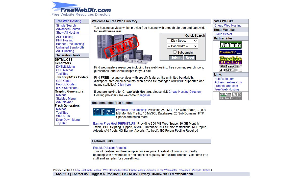 [FreeWebDir.com] Free Website Resources Directory - Free Web Hosting Directory
