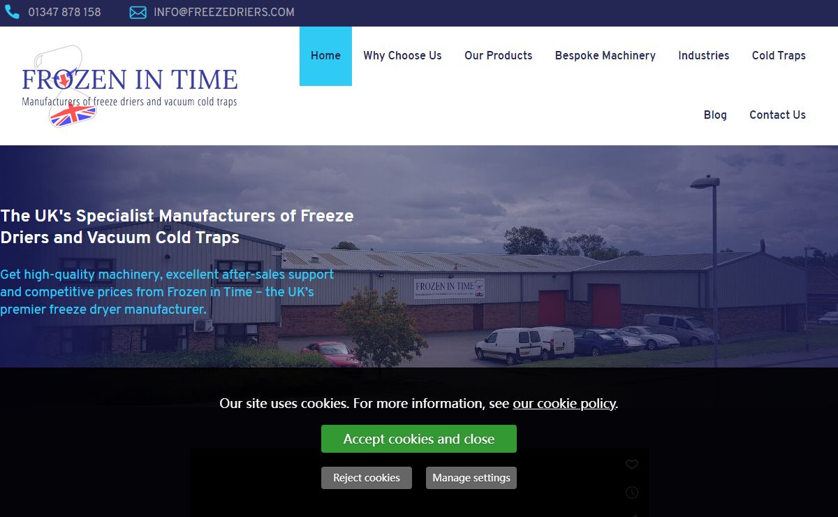 Freeze Dryers UK | Commercial Freeze driers | Frozen in Time