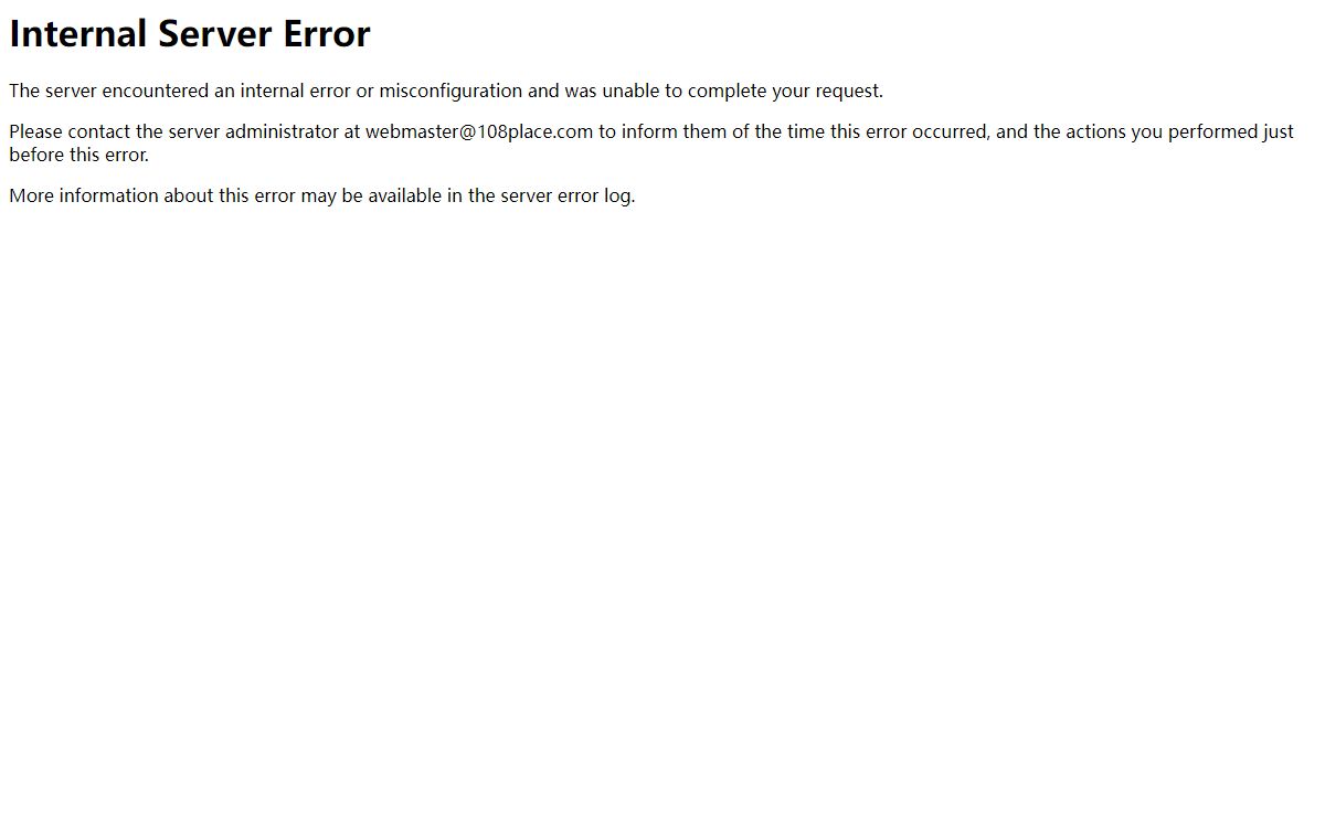 500 Internal Server Error