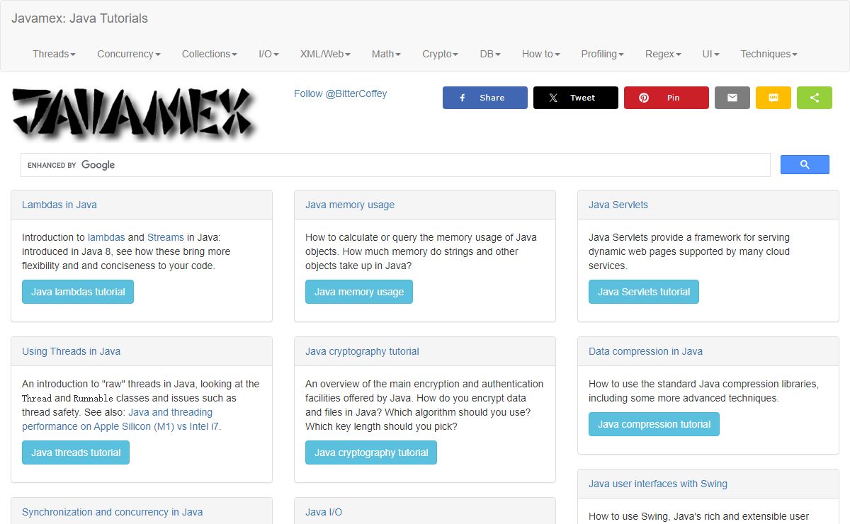 Javamex: Java tutorials and performance information