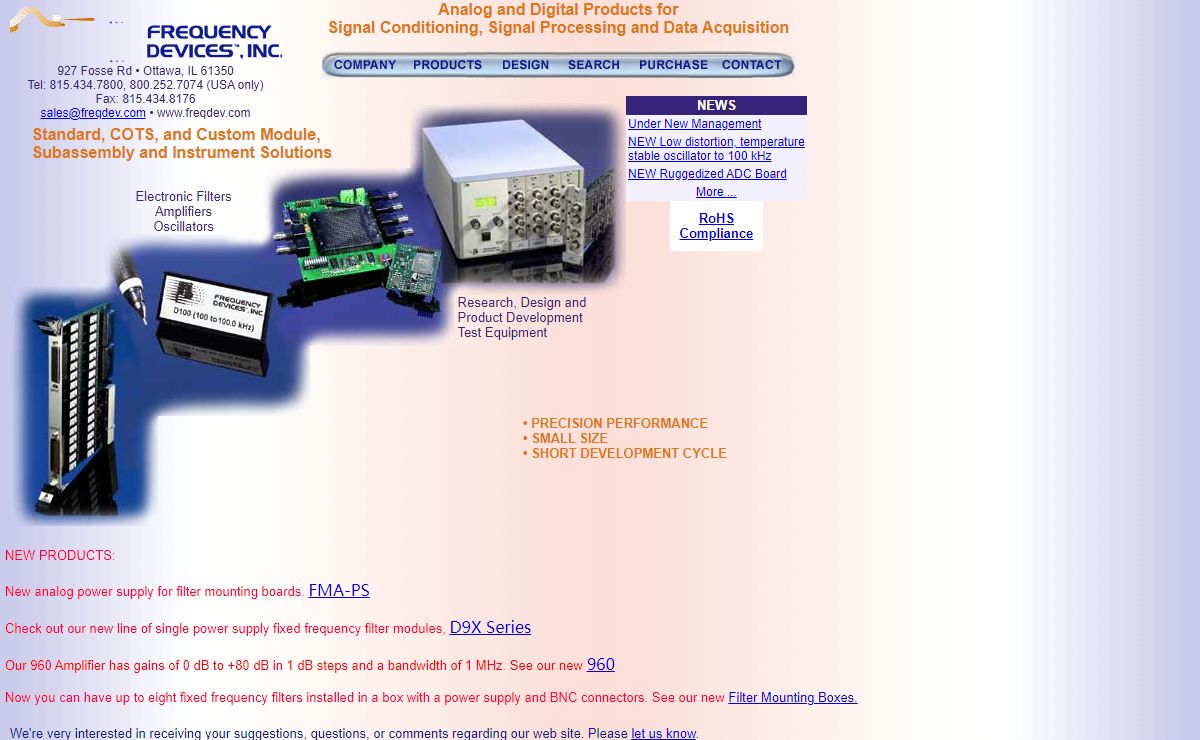 Frequency Devices: Your partner in electronic filters, signal conditioning, and signal processing