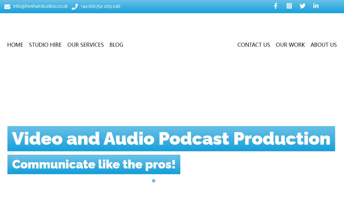 Podcast Studios & Content Production Company for Audio and Video, Television, Live Webstreams and more - Fresh Air Studios Ltd