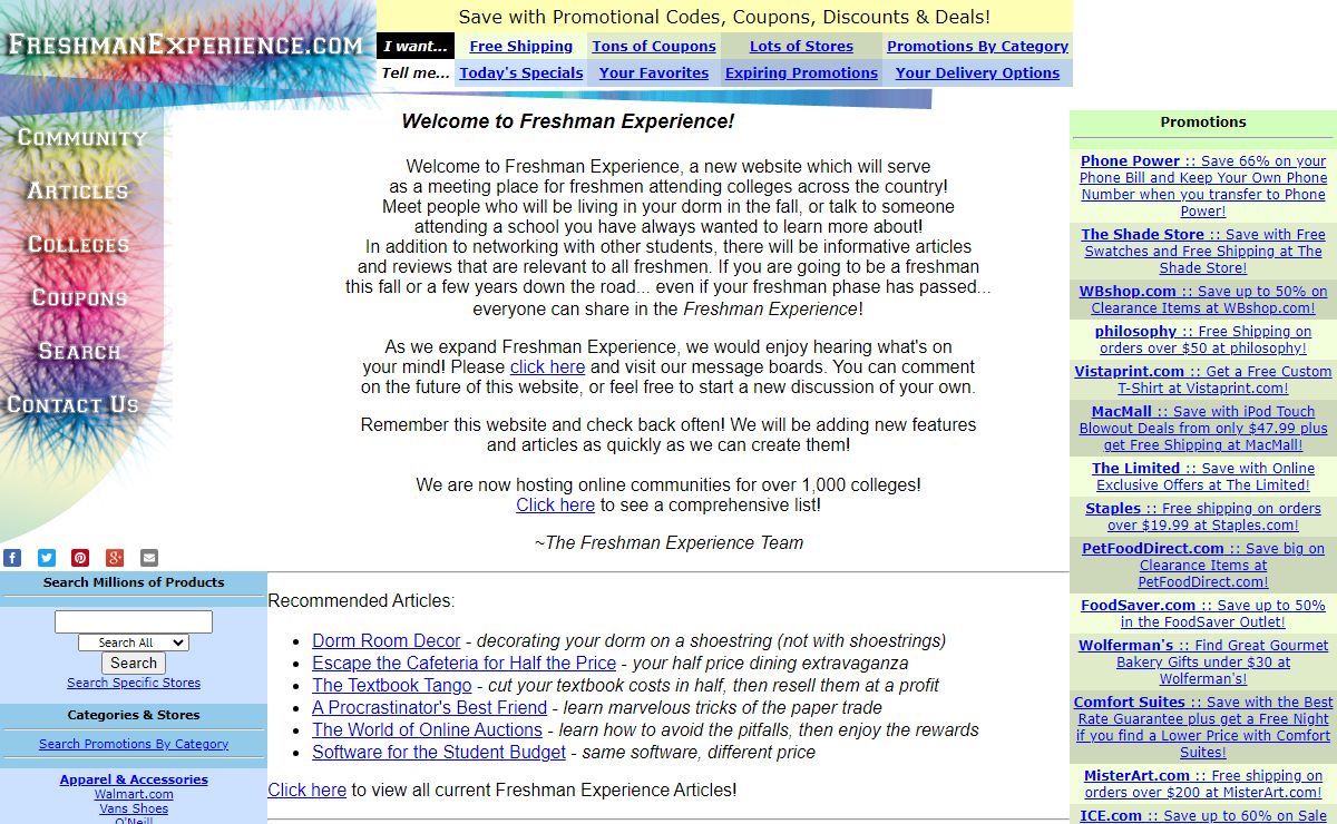 Freshman Experience .com :: An Online Community For College Freshmen
