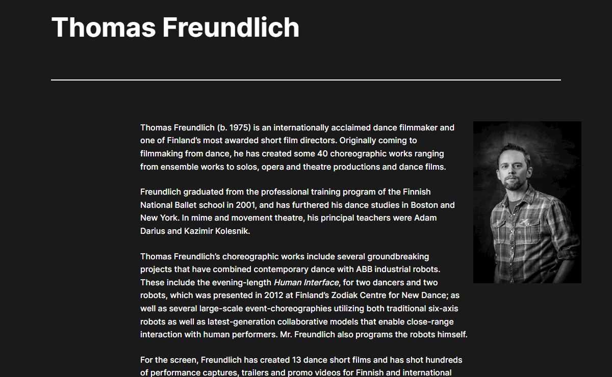 Thomas Freundlich | filmmaker | choreographer